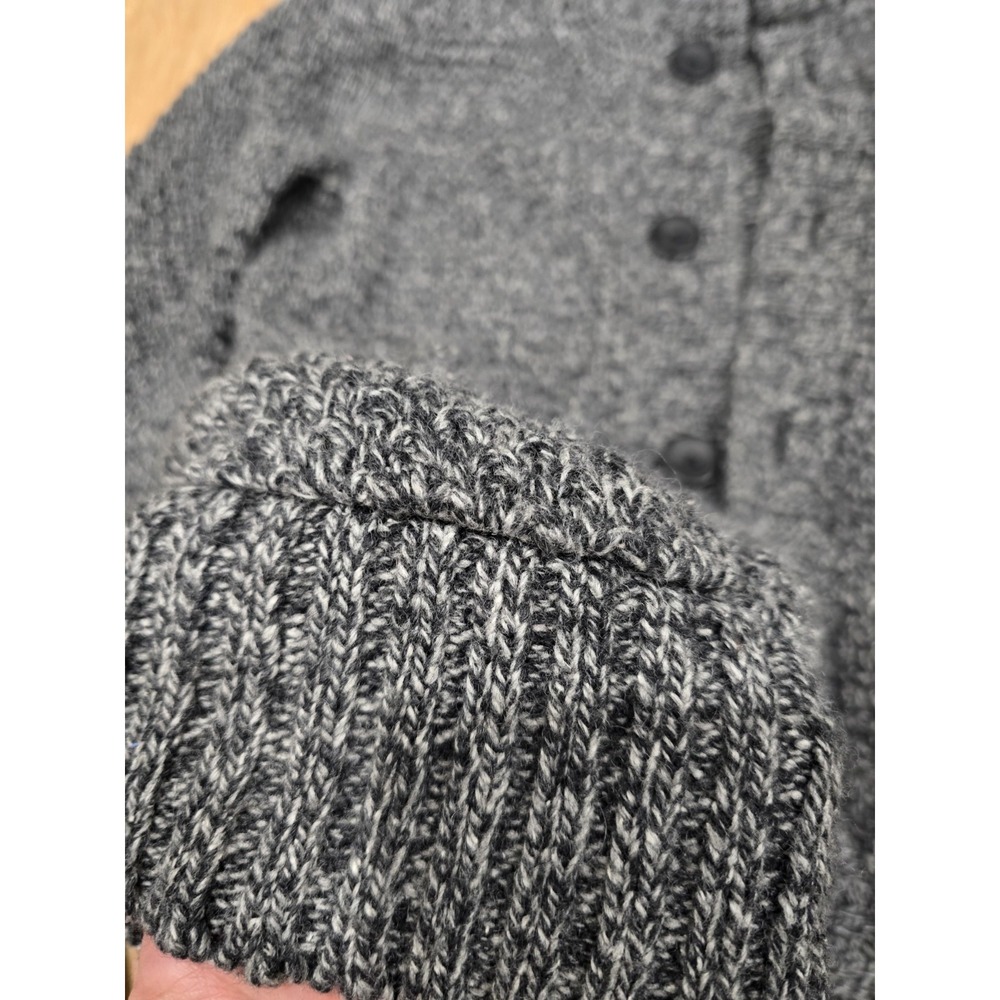 GIORDANO Men's M Cardigan Sweater Grey Melange Wool Blend Stand Collar Knit - Picture 3 of 16